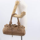 Chloe Paddington Hand Bag Leather Beige Gold Silver Auth am10046V-26