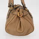 Chloe Paddington Hand Bag Leather Beige Gold Silver Auth am10046V-4