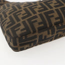 FENDI Zucca Canvas Mamma Baguette Shoulder Bag Black Brown Auth am10048V-14