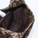 FENDI Zucca Canvas Mamma Baguette Shoulder Bag Black Brown Auth am10048V-19