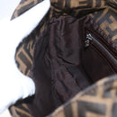 FENDI Zucca Canvas Mamma Baguette Shoulder Bag Black Brown Auth am10048V-20