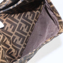 FENDI Zucca Canvas Mamma Baguette Shoulder Bag Black Brown Auth am10048V-22