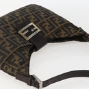 FENDI Zucca Canvas Mamma Baguette Shoulder Bag Black Brown Auth am10048V-6