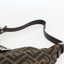 FENDI Zucca Canvas Mamma Baguette Shoulder Bag Black Brown Auth am10048V-8