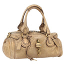 Chloe Paddington Hand Bag Leather Gold Auth am10050V-1