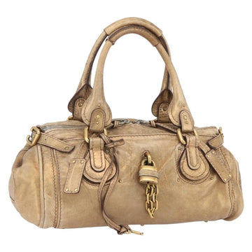 Chloe Paddington Hand Bag Leather Gold Auth am10050V