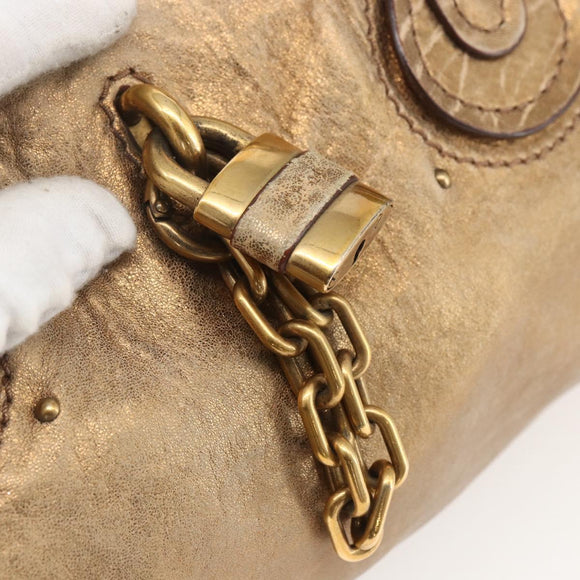 Chloe Paddington Hand Bag Leather Gold Auth am10050V