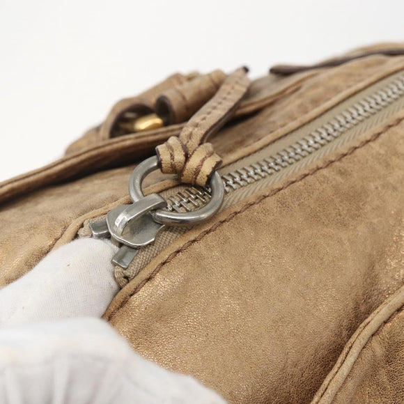 Chloe Paddington Hand Bag Leather Gold Auth am10050V