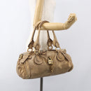 Chloe Paddington Hand Bag Leather Gold Auth am10050V-25