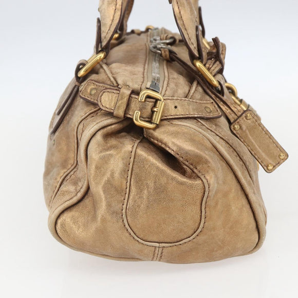 Chloe Paddington Hand Bag Leather Gold Auth am10050V