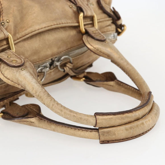 Chloe Paddington Hand Bag Leather Gold Auth am10050V
