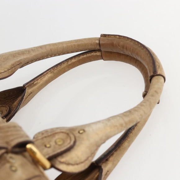 Chloe Paddington Hand Bag Leather Gold Auth am10050V