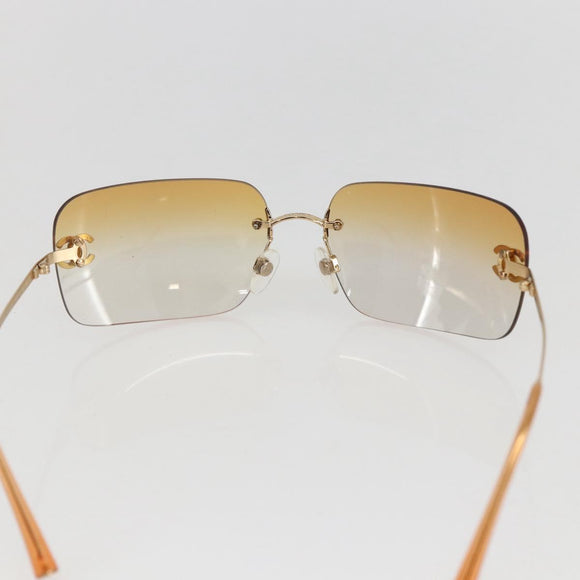 CHANEL Sunglasses metal Gold Tone CC Auth am10051V