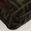 FENDI Zucca Canvas Shoulder Bag Black Brown Auth am10053-15
