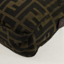 FENDI Zucca Canvas Shoulder Bag Black Brown Auth am10053-18