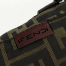 FENDI Zucca Canvas Shoulder Bag Black Brown Auth am10053-19