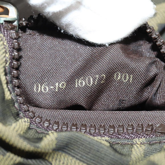 FENDI Zucca Canvas Shoulder Bag Black Brown Auth am10053