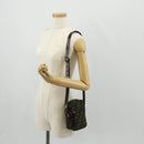 FENDI Zucca Canvas Shoulder Bag Black Brown Auth am10053-26