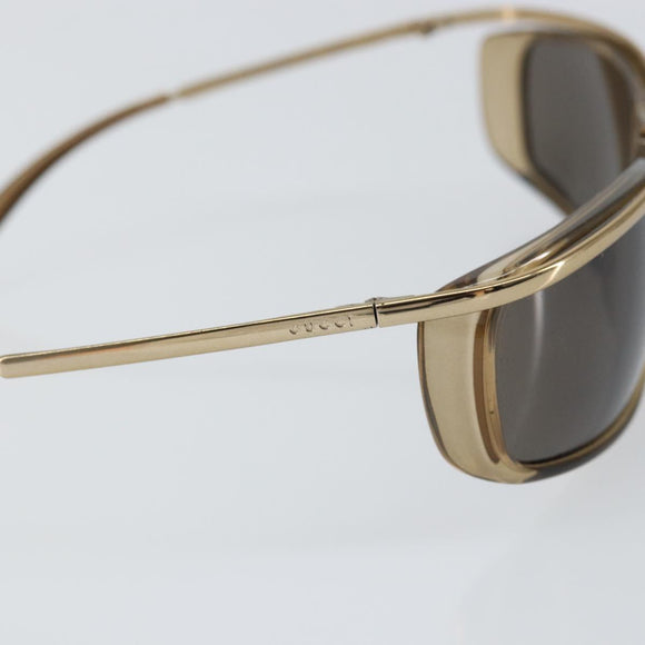 GUCCI Sunglasses metal Brown Auth am10055