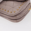Miu Miu Studs Turn Lock Shoulder Bag Leather Purple Gold Auth am10057V-15