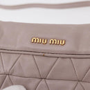 Miu Miu Studs Turn Lock Shoulder Bag Leather Purple Gold Auth am10057V-18
