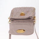 Miu Miu Studs Turn Lock Shoulder Bag Leather Purple Gold Auth am10057V-9