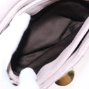 Miu Miu Studs Turn Lock Shoulder Bag Leather Purple Gold Auth am10057V-10