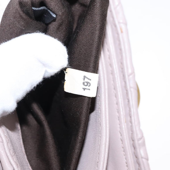 Miu Miu Studs Turn Lock Shoulder Bag Leather Purple Gold Auth am10057V