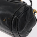 Chloe Paddington Hand Bag Leather Black Gold Silver Auth am10059-13