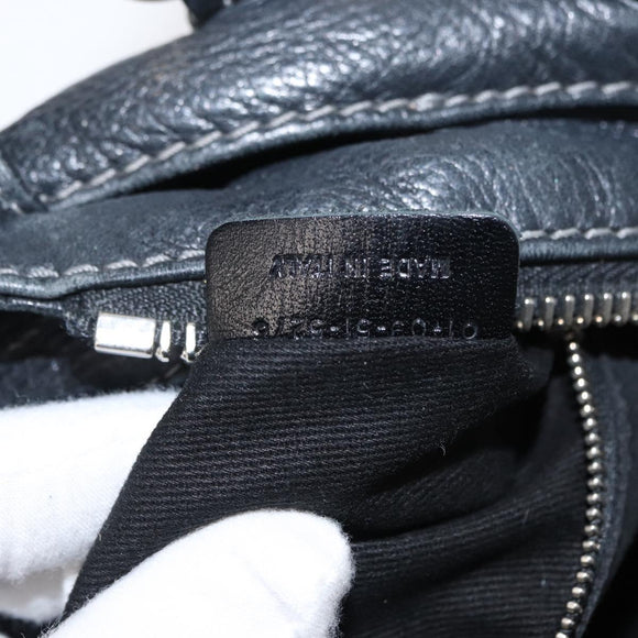 Chloe Paddington Hand Bag Leather Black Gold Silver Auth am10059