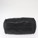 Chloe Paddington Hand Bag Leather Black Gold Silver Auth am10059-9