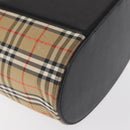 BURBERRY Nova Check Vanity Hand Bag Canvas Beige Gold Auth am10060V-12