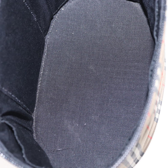 BURBERRY Nova Check Vanity Hand Bag Canvas Beige Gold Auth am10060V