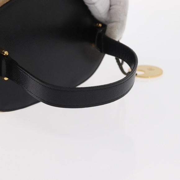 BURBERRY Nova Check Vanity Hand Bag Canvas Beige Gold Auth am10060V