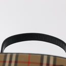 BURBERRY Nova Check Vanity Hand Bag Canvas Beige Gold Auth am10060V-8