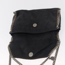 Stella MacCartney Chain Falabella Bag polyester Navy Silver 364519 Auth am10062V-15