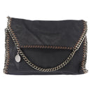 Stella MacCartney Chain Falabella Bag polyester Navy Silver 364519 Auth am10062V-2