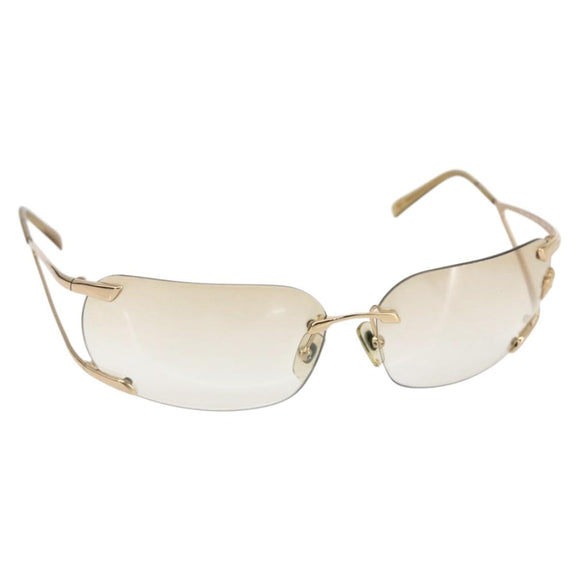 VERSACE Medusa Rimless Sunglasses metal Gold Tone Auth am10063