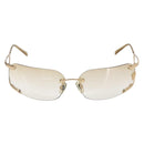VERSACE Medusa Rimless Sunglasses metal Gold Tone Auth am10063-2
