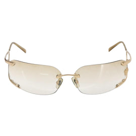 VERSACE Medusa Rimless Sunglasses metal Gold Tone Auth am10063 - 0