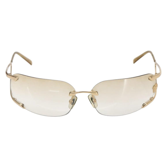 VERSACE Medusa Rimless Sunglasses metal Gold Tone Auth am10063