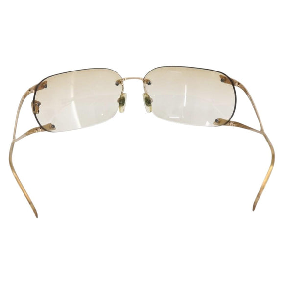 VERSACE Medusa Rimless Sunglasses metal Gold Tone Auth am10063