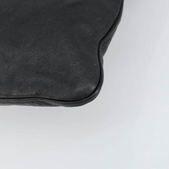 GUCCI GG Canvas Guccissima Shoulder Bag Leather Black Gold 201446 Auth am10066