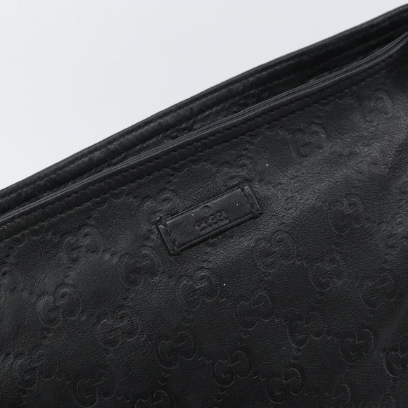 GUCCI GG Canvas Guccissima Shoulder Bag Leather Black Gold 201446 Auth am10066