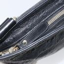 GUCCI GG Canvas Guccissima Shoulder Bag Leather Black Gold 201446 Auth am10066-10