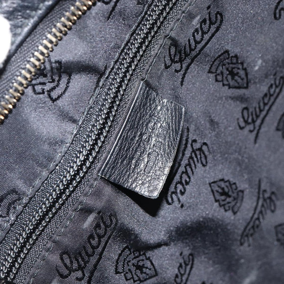 GUCCI GG Canvas Guccissima Shoulder Bag Leather Black Gold 201446 Auth am10066