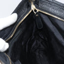 GUCCI GG Canvas Guccissima Shoulder Bag Leather Black Gold 201446 Auth am10066-19