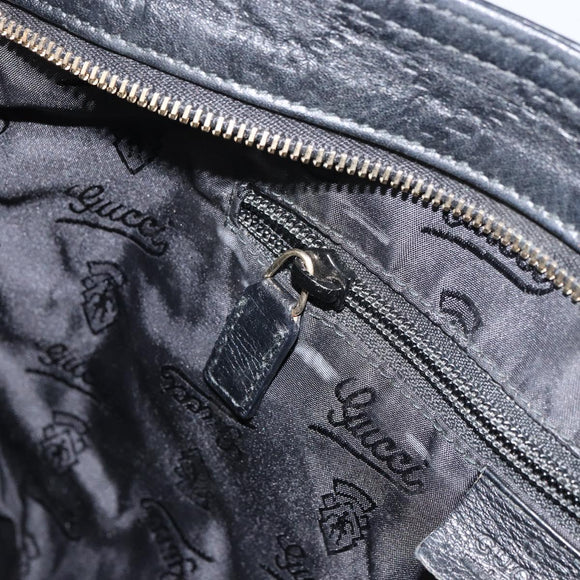 GUCCI GG Canvas Guccissima Shoulder Bag Leather Black Gold 201446 Auth am10066