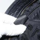 GUCCI GG Canvas Guccissima Shoulder Bag Leather Black Gold 201446 Auth am10066-12