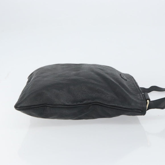 GUCCI GG Canvas Guccissima Shoulder Bag Leather Black Gold 201446 Auth am10066